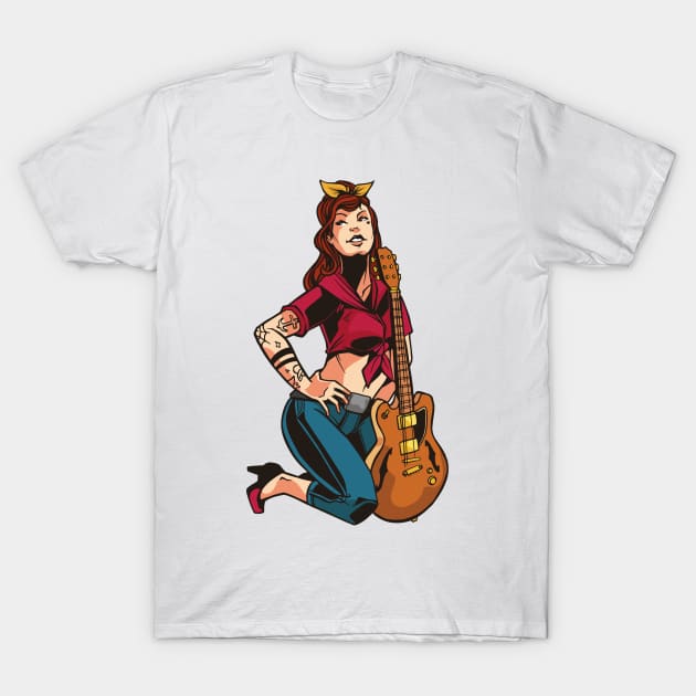 Pin Up Rockabilly T-Shirt by gdimido